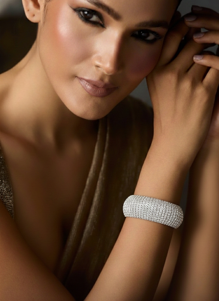 Silver Plated Stylish Latest Crystal Bracelet