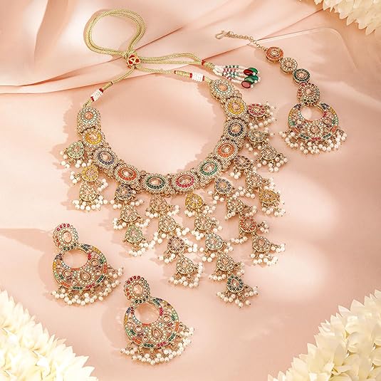 Gold Plated Pearl Beaded Jewelry Set