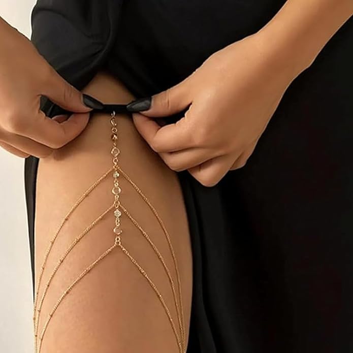Thigh Chain for Women, Multi-Layered Body Chain for Women