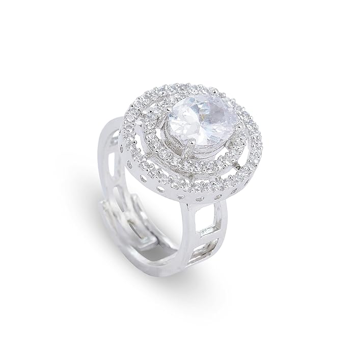 Elegant American diamond /Crystal studded Adjustable Finger Ring