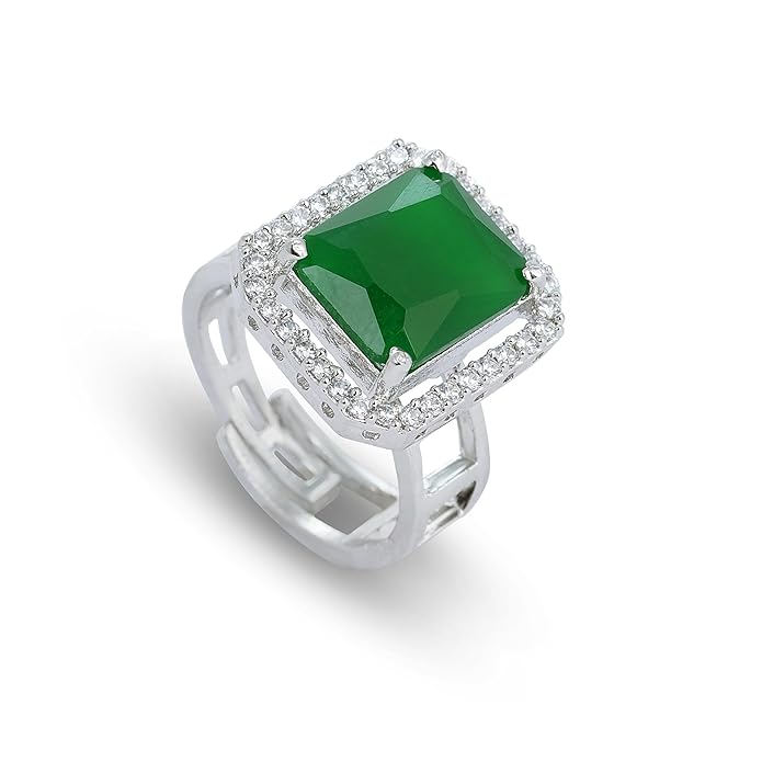 Sparkling Cubic Zirconia Studded Adjustable Finger Rings