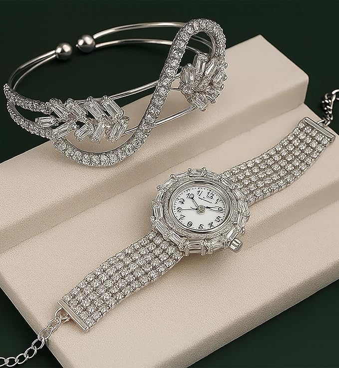 Luxury Crystal Watch & Bracelet Set