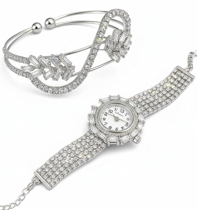 Luxury Crystal Watch & Bracelet Set