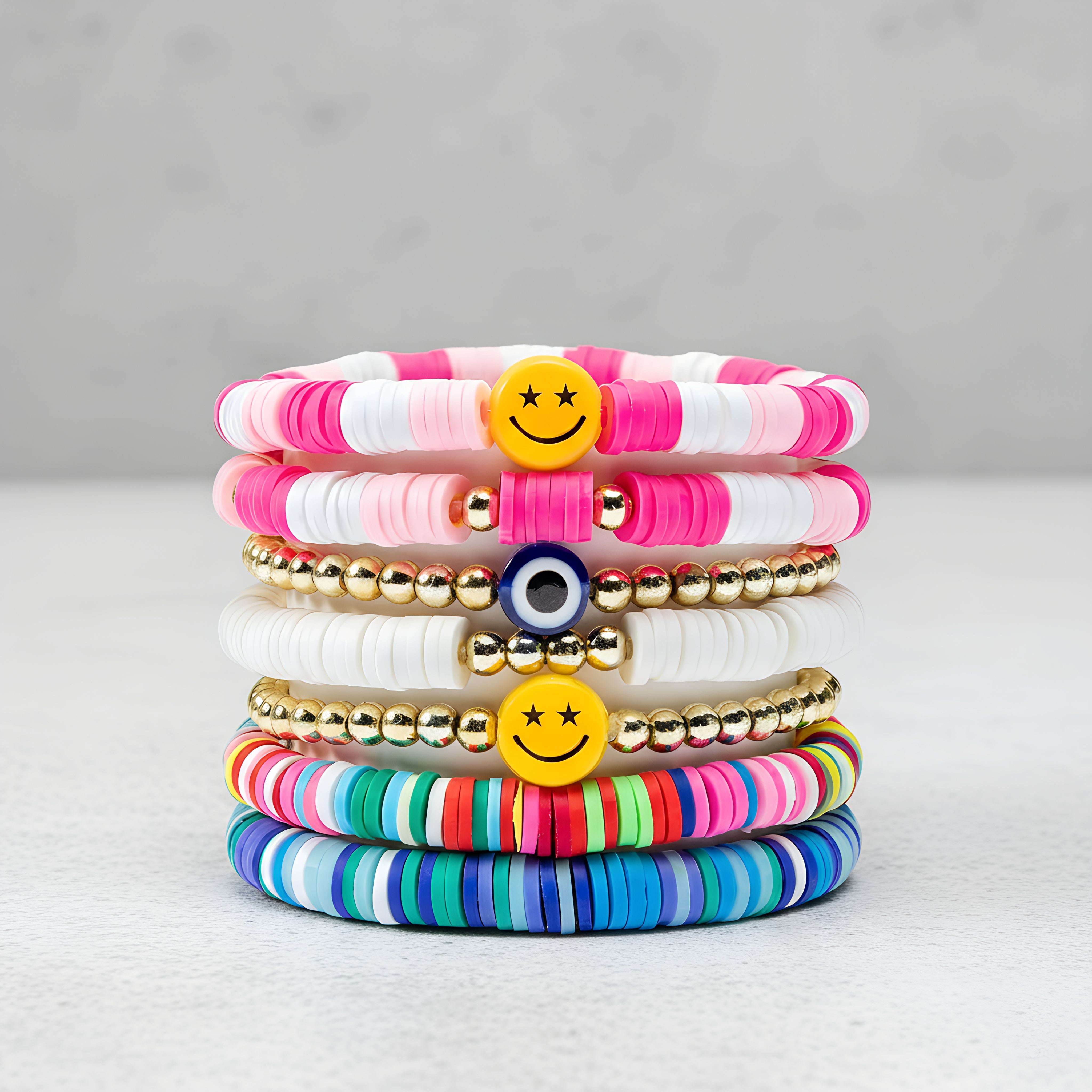 7 Pcs Combo Beach Surfer Beaded Bracelets Set