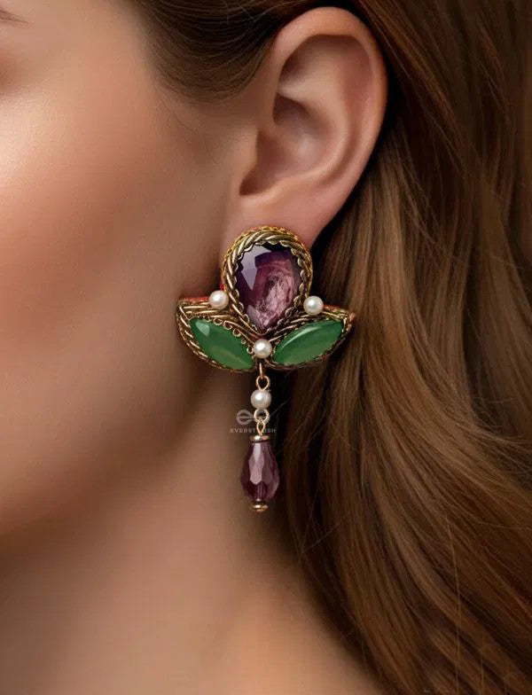 Stones, Beads, Glass and Pearl| Lightweight Ethnic & Festive | Drop Earrings