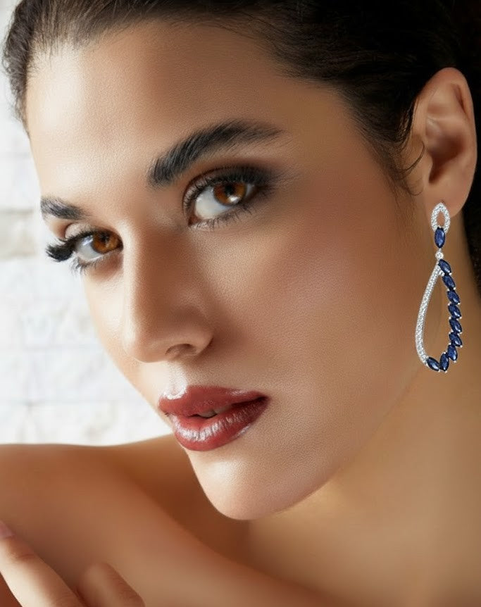 Crystal Studded Dangler Earrings