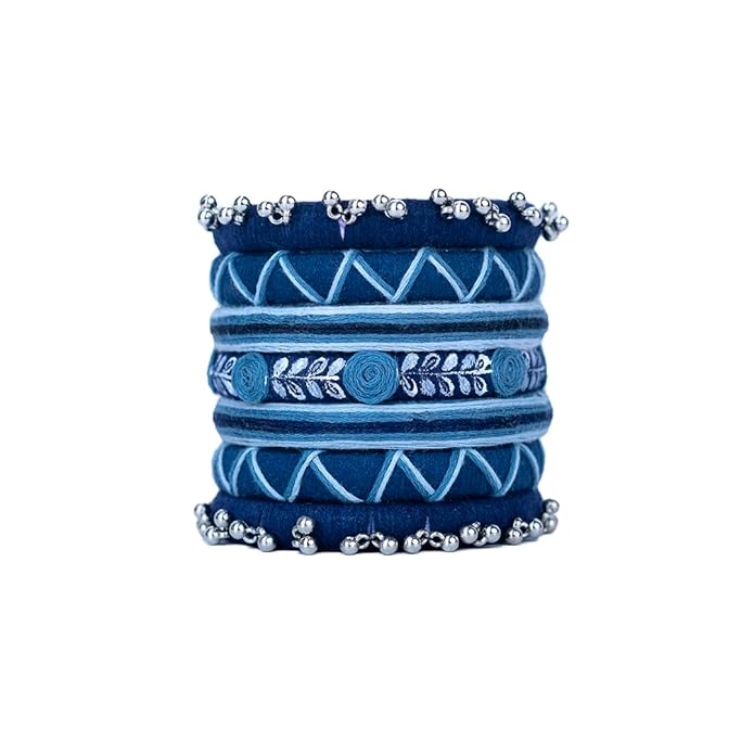 Handcrafted Set of 7 Cotton Thread Bangles/Bracelet