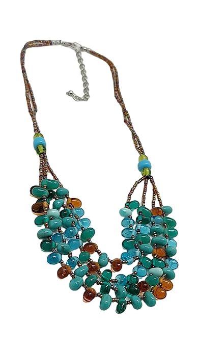 Handcrafted Layered Glass Fashion Necklace