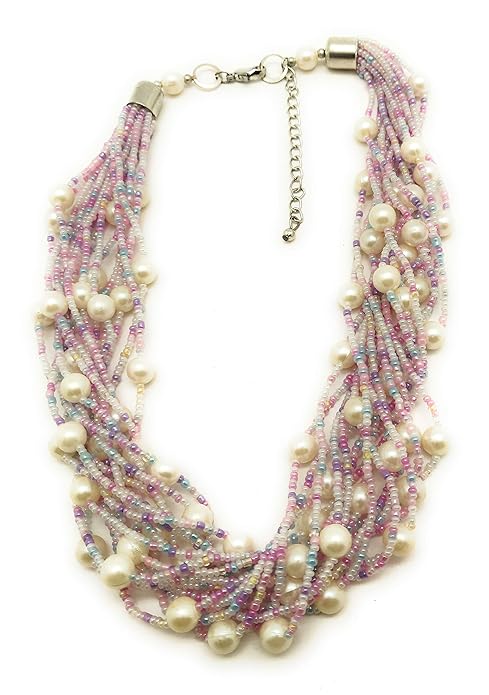 Pastel Pearl & Glass Beaded Necklace