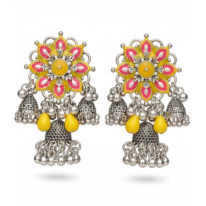 Ethnic Vibrant Boho Jhumka Earrings for Women