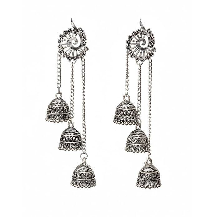 Ethnic Triple Tier Jhumka Earrings