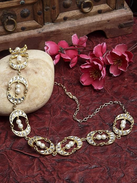 Metal Kundan Studded Handcrafted Hairband
