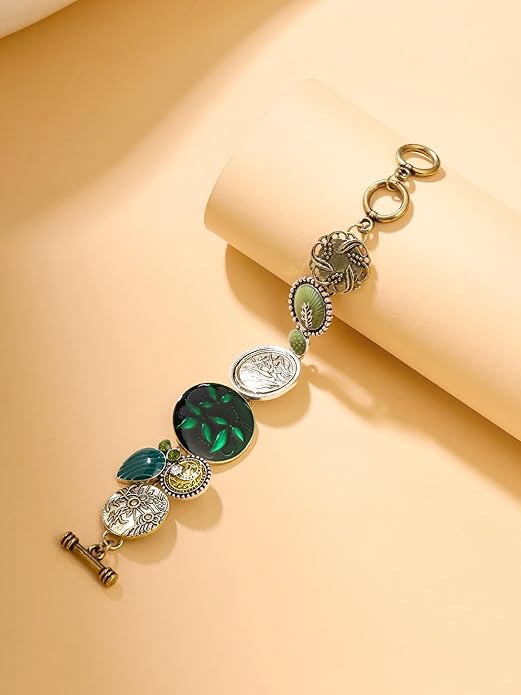 Gold Toned Blue Crystal Bracelet