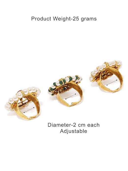 Combo Of 3 Handcrafted Adjustable Finger Rings