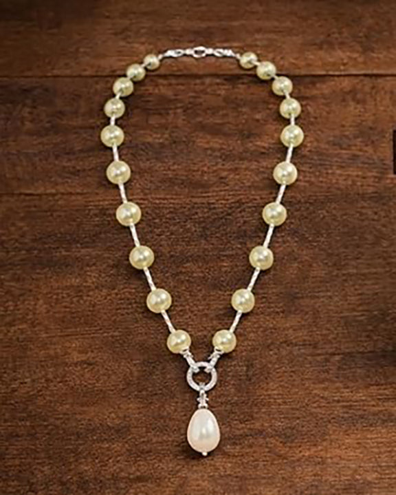 Pearl Beaded Statement Necklace