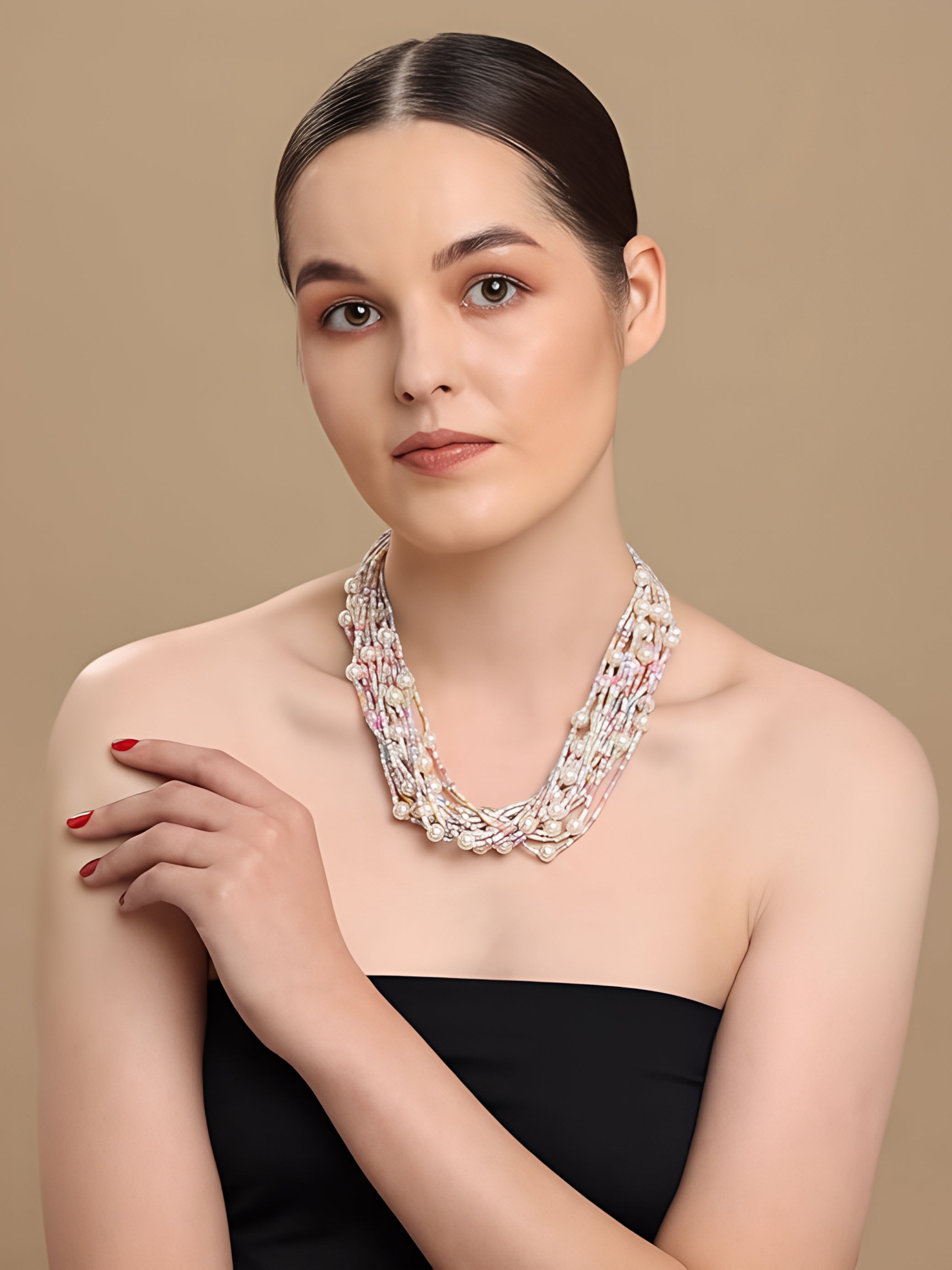 Pastel Pearl & Glass Beaded Necklace
