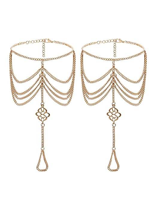 Anklet for Women Multi-Layered and Gold-Plated