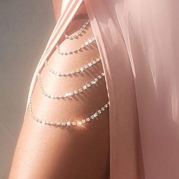 Boho Crystal Leg Chains /Rhinestone  Rave Party Thigh Chain