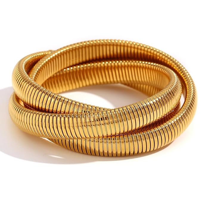 Fashion Latest Stylish Chunky Gold Cuff Bracelet for Women and Girls