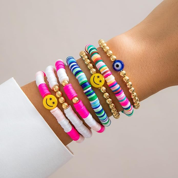 7 Pcs Combo  Beach Surfer Beaded Bracelets Set