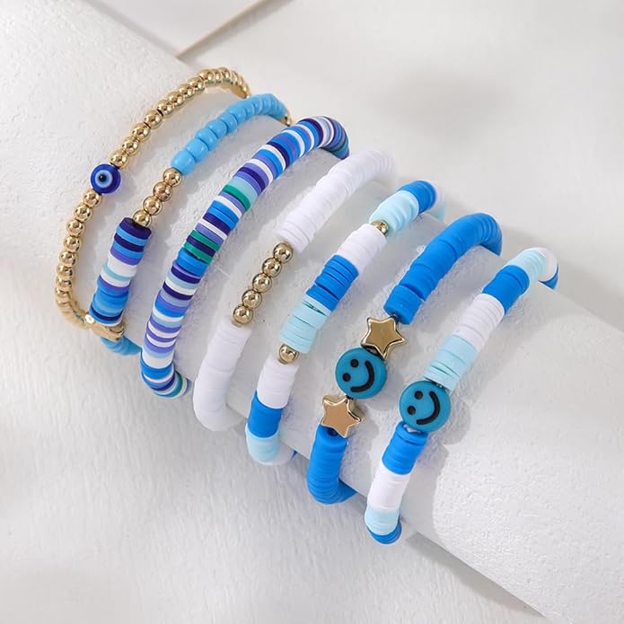 7 Pcs Combo  Beach Surfer Beaded Bracelets Set