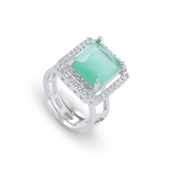 Sparkling Cubic Zirconia Studded Adjustable Finger Rings