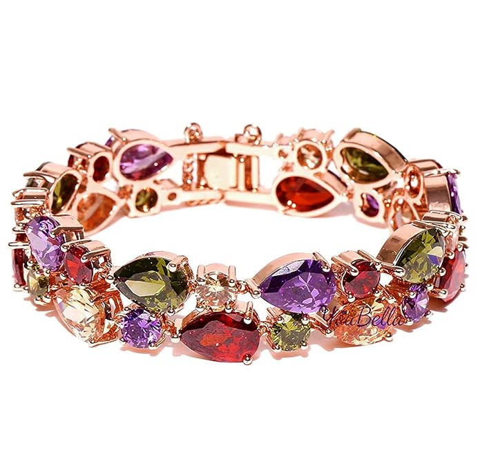 Swiss Zircon Rose Gold Crystal Bracelet