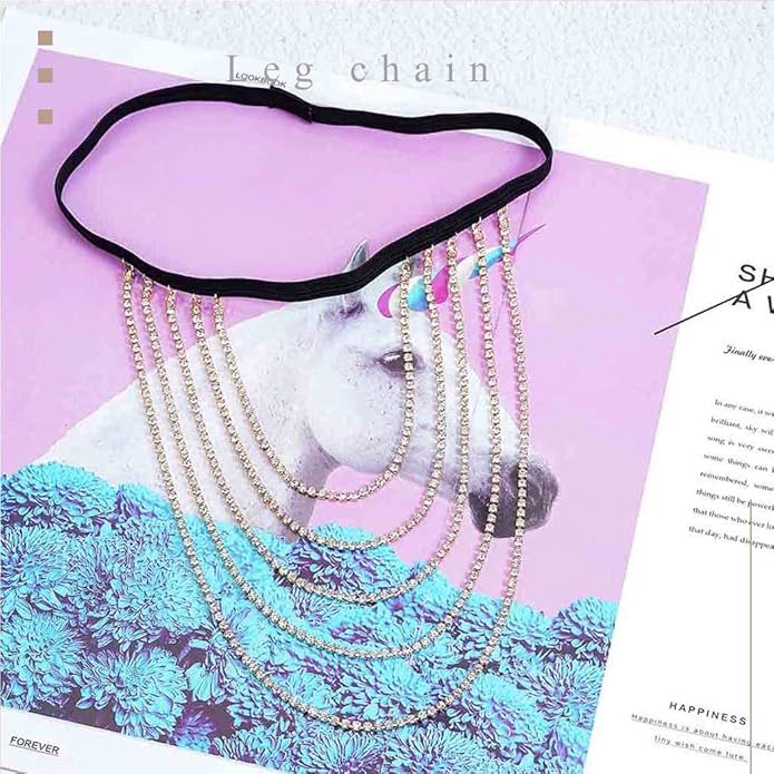 Boho Crystal Leg Chains /Rhinestone  Rave Party Thigh Chain