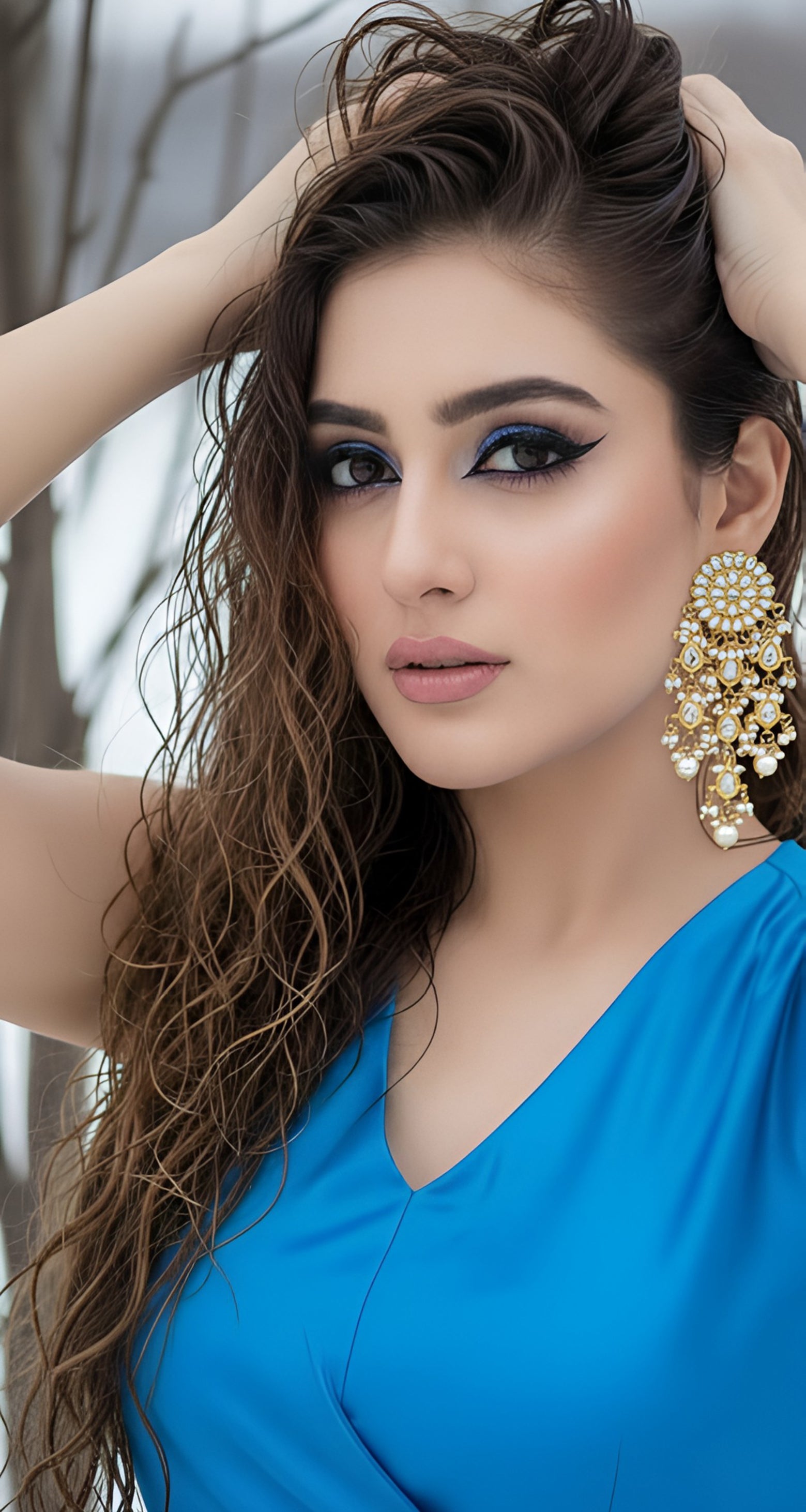Gold Plated Kundan Tassel Earrings