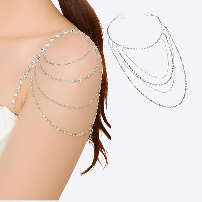 2 Pc Crystal Shoulder Chain Bra Strap – Detachable