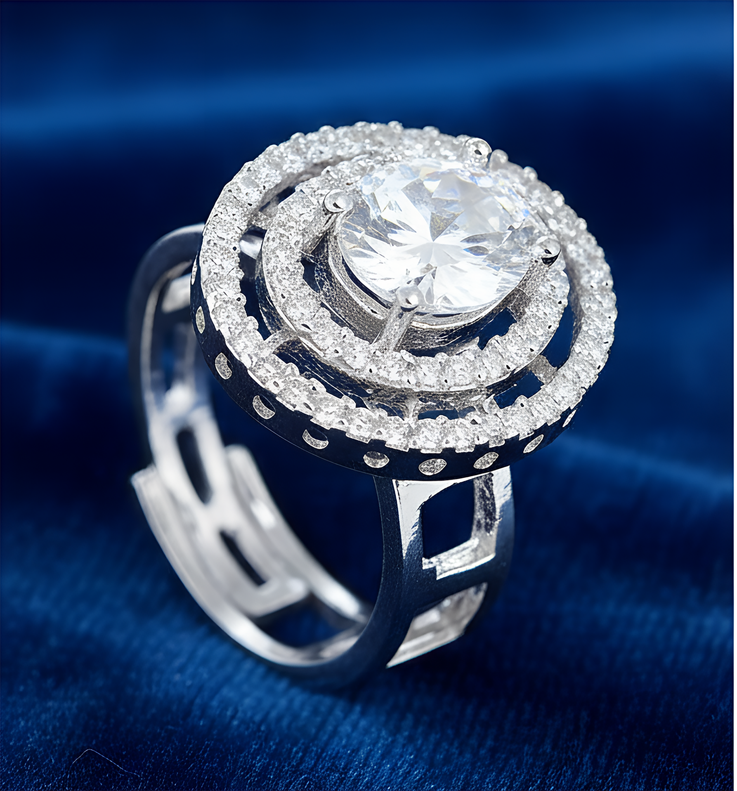 Elegant American diamond /Crystal studded Adjustable Finger Ring