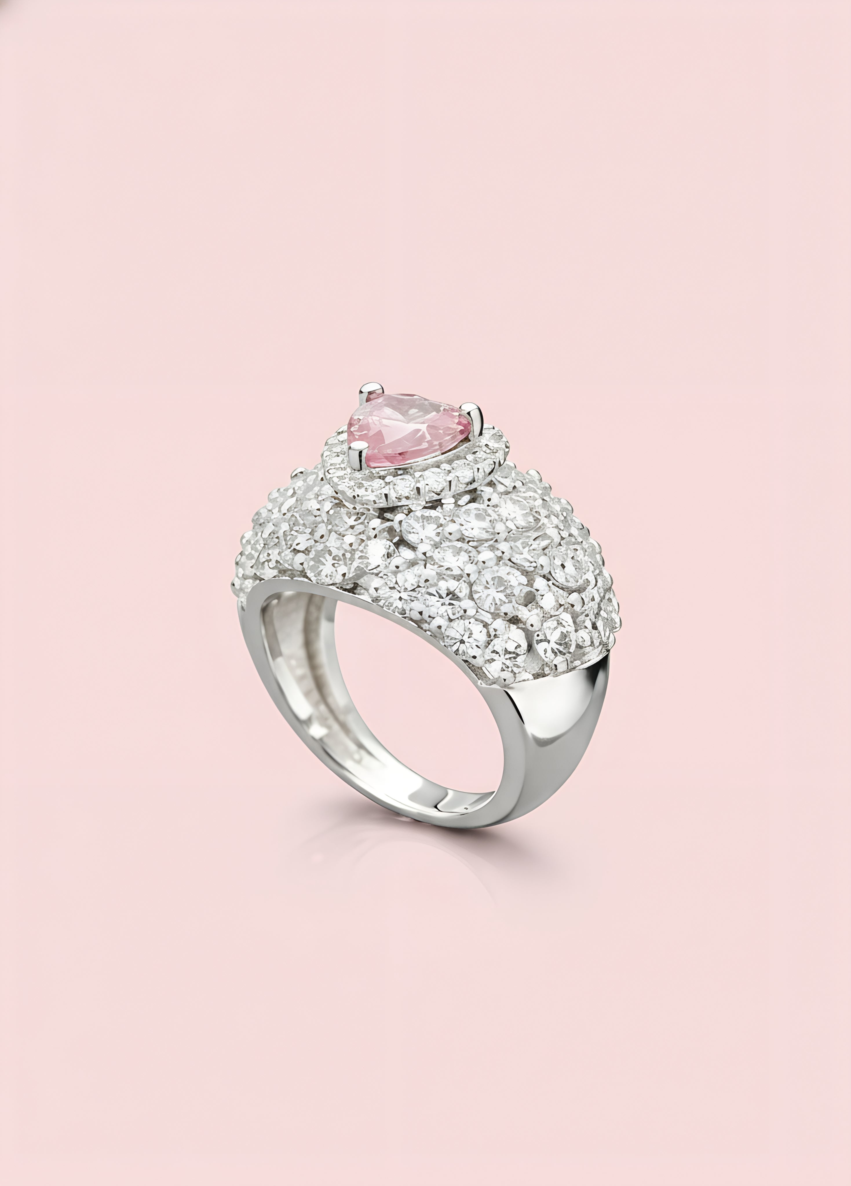 Crystal Stone and Cubic Zircon studded Statement Finger Ring