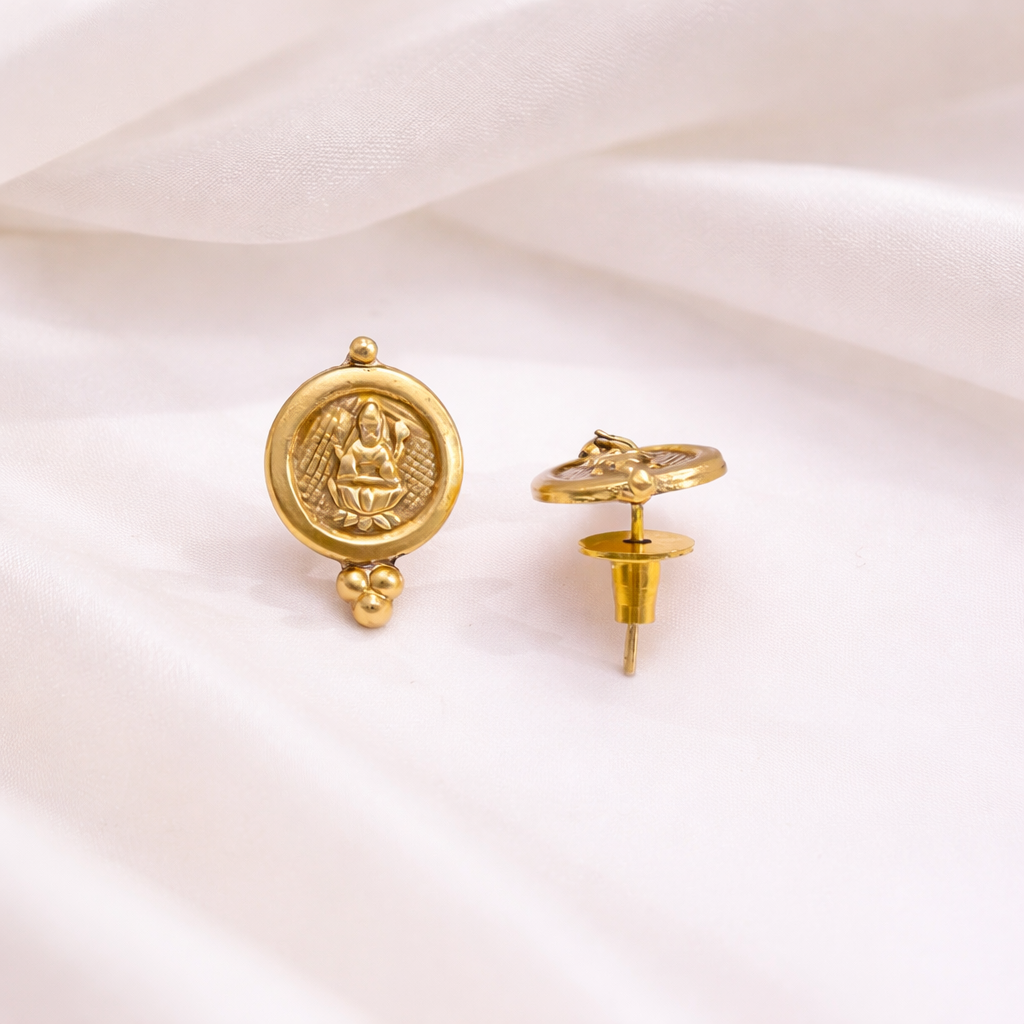 Temple Gold Plated Choker Set with Lakshmi Coin Motif