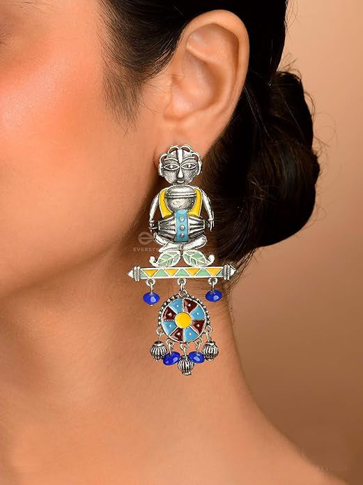 Village Whirl Tribal Oxidized Earring