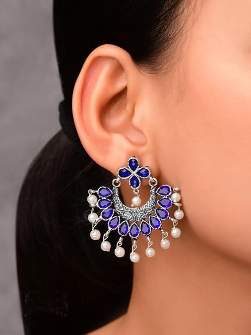 Boho Oxidized Dangle Earrings for Women