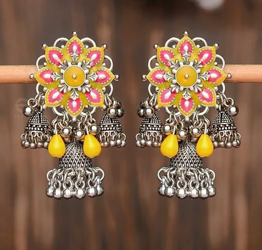 Ethnic Vibrant Boho Jhumka Earrings for Women
