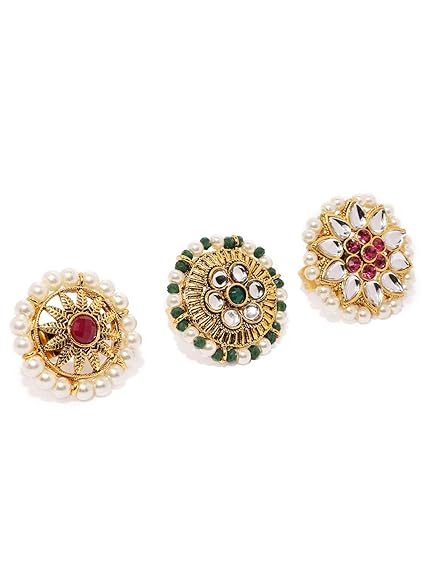 Combo Of 3 Handcrafted Adjustable Finger Rings