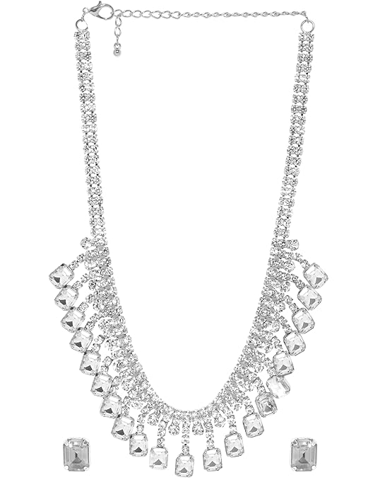 American Diamond Zirconia Studded Trendy Stylish Jewelry Set