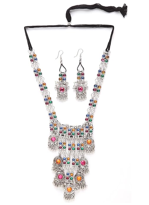 Stylish  Oxidized Silver Necklace Jewelry Set
