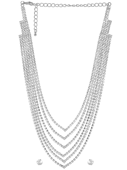 Crystal Studded Trendy Stylish Jewelry Set