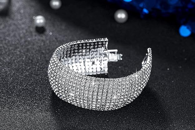 Silver Plated Stylish Latest Crystal Bracelet