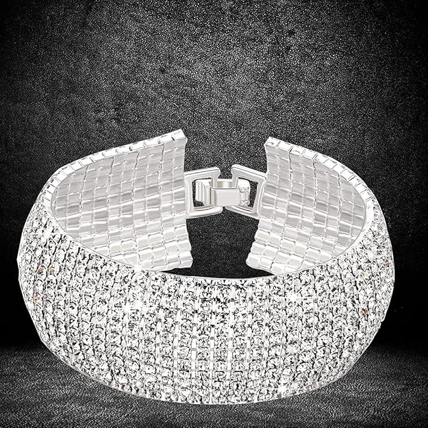 Silver Plated Stylish Latest Crystal Bracelet